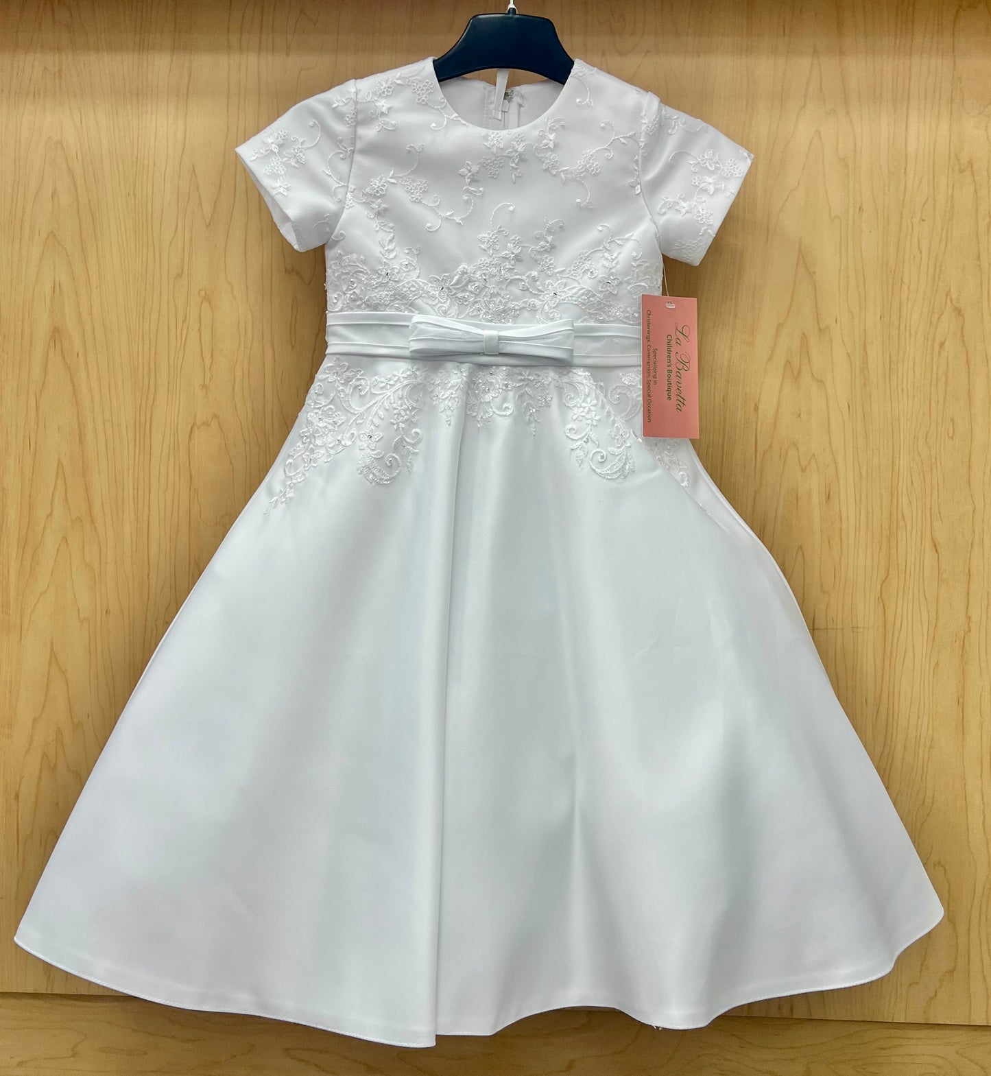 White Satin Flower Girl Dress  704T