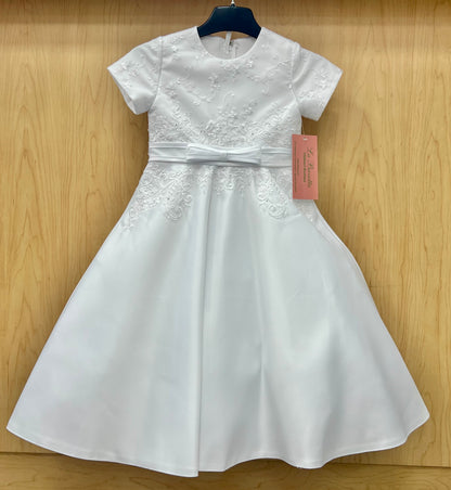 White Satin Flower Girl Dress  704T