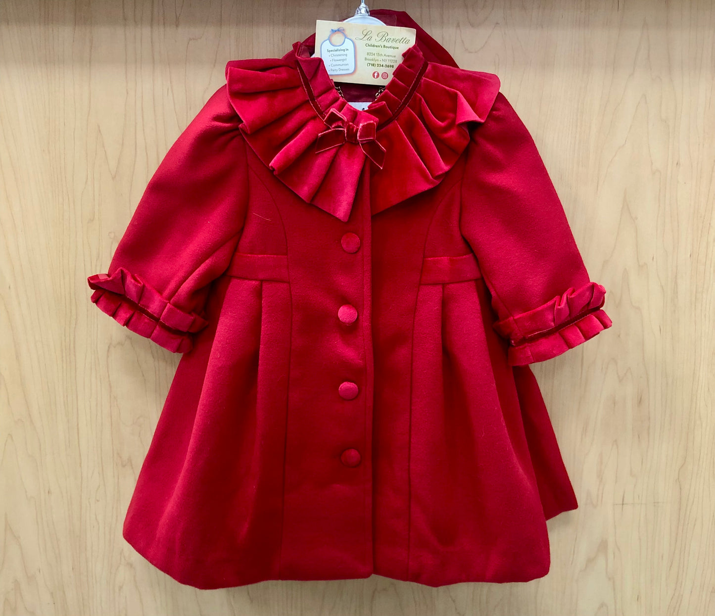 Red or Navy Blue girls wool coat