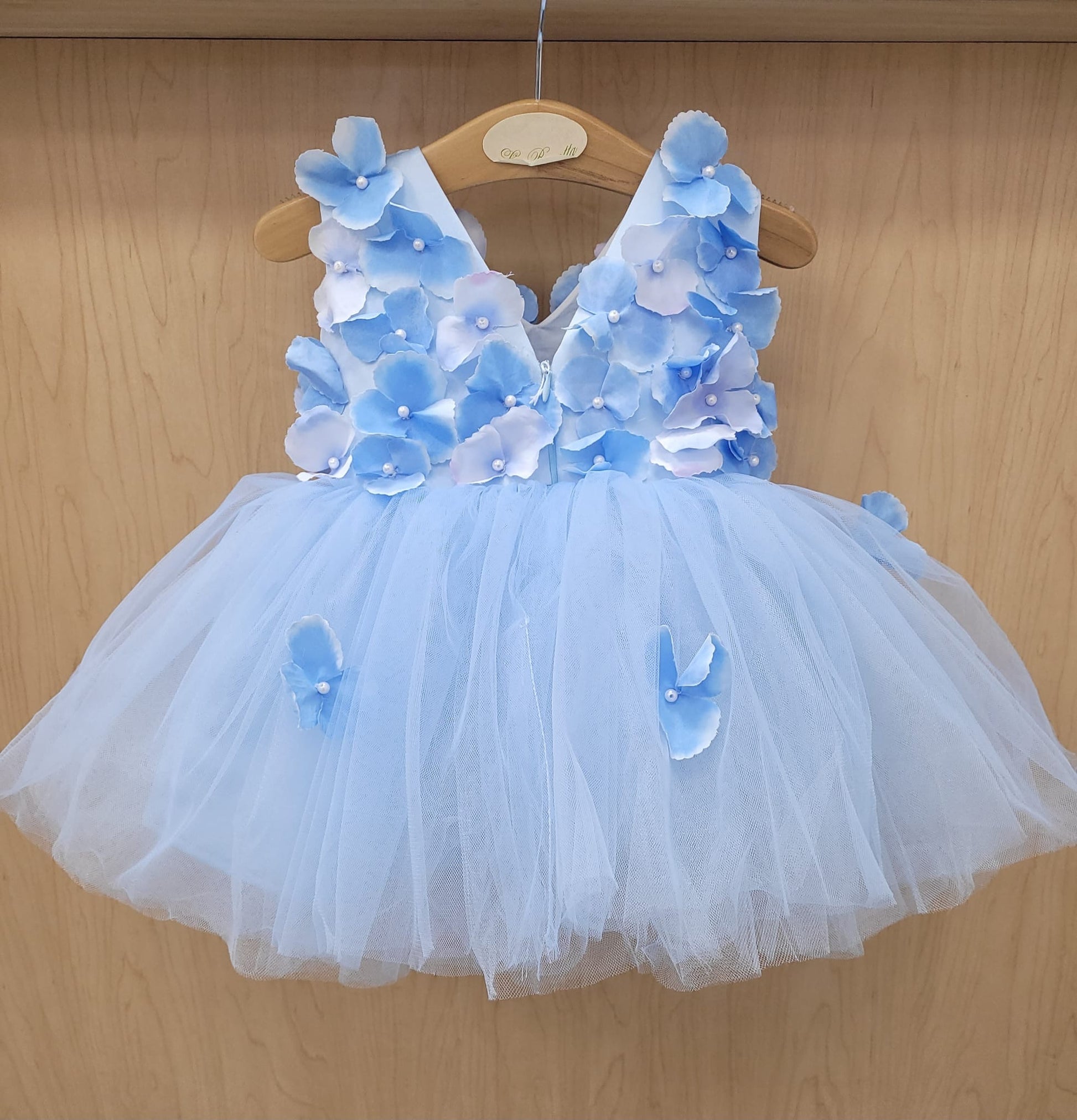 butterfly 1st birthday dress Cute Blue Butterfly Pageant Dress Toddler First Birthday Party Princ marryshe