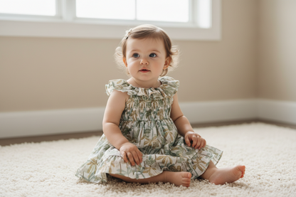 Cotton/linen girls dress