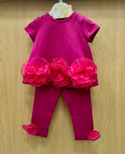 Girls Fuchsia Rose 2-Piece Set Made In Italy