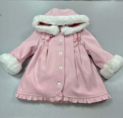Sarah Louise Pink Wool Coat - Timeless Elegance