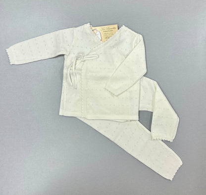 Ivory Pointelle Knit Baby Two-Piece Set