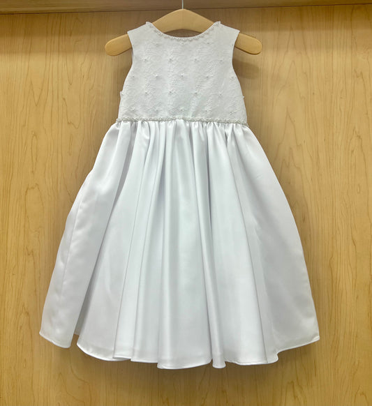 Lace top Dress with satin bottom  Skirt