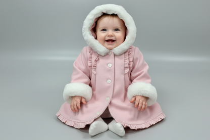 Sarah Louise Pink Wool Coat - Timeless Elegance