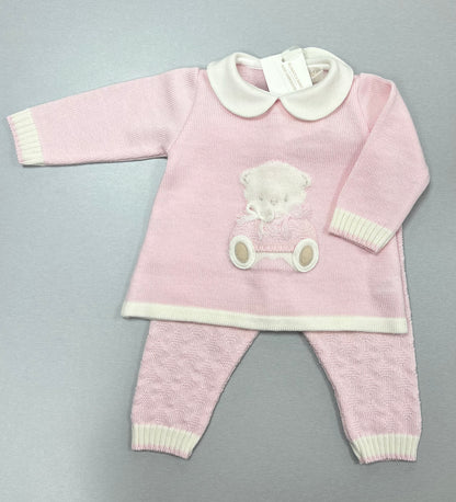 Knit ivory/Pink 2pc set made In Italy