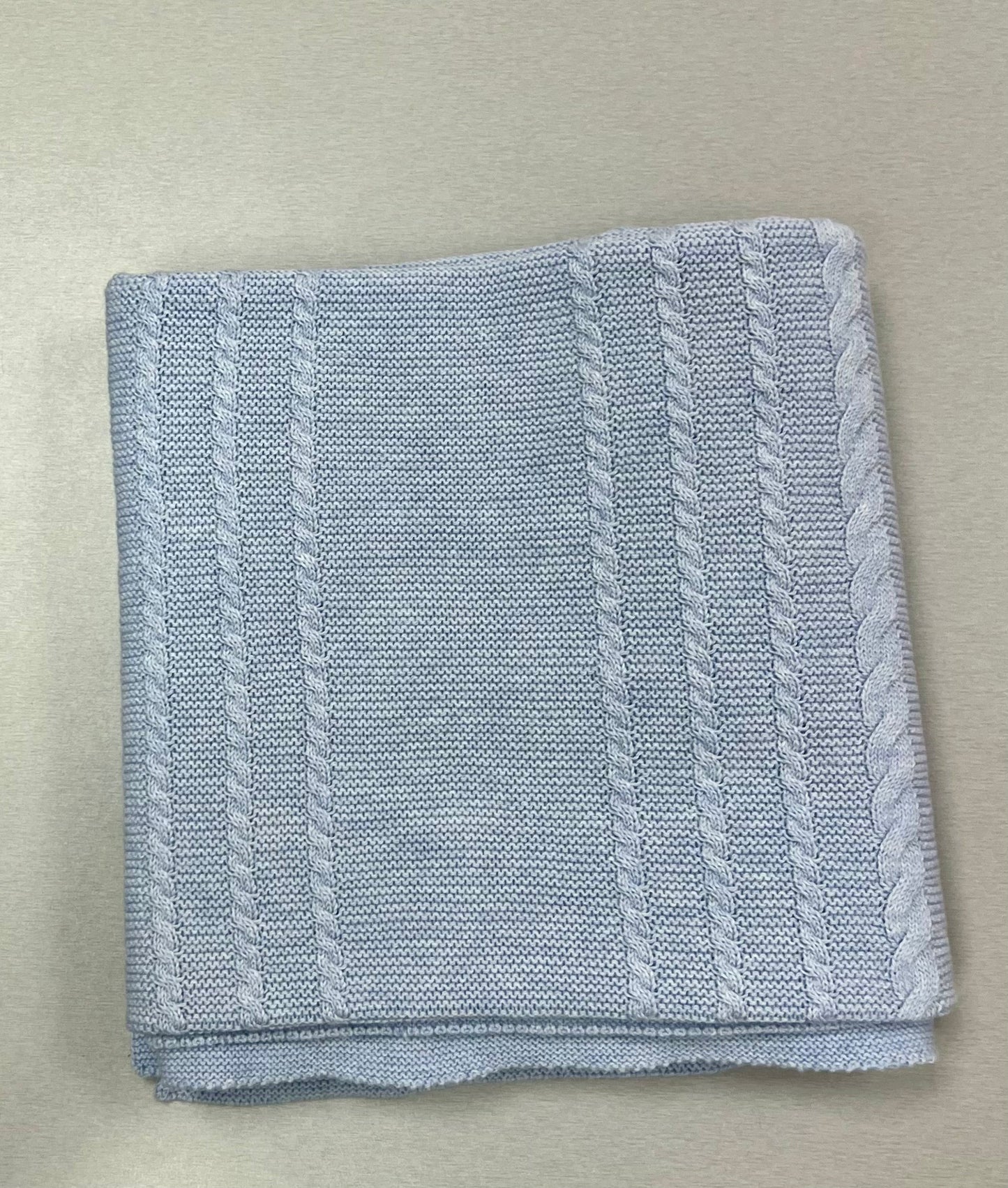 Baby Blue Cable Knit 3-Piece Layette Set