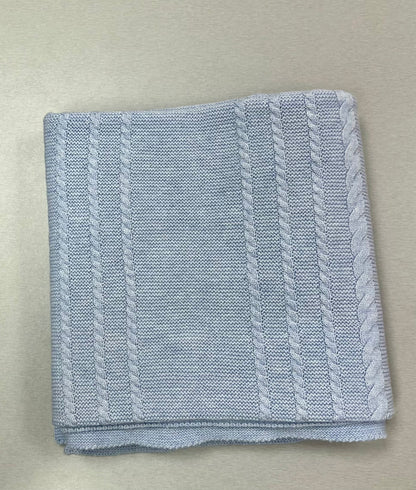 Baby Blue Cable Knit 3-Piece Layette Set