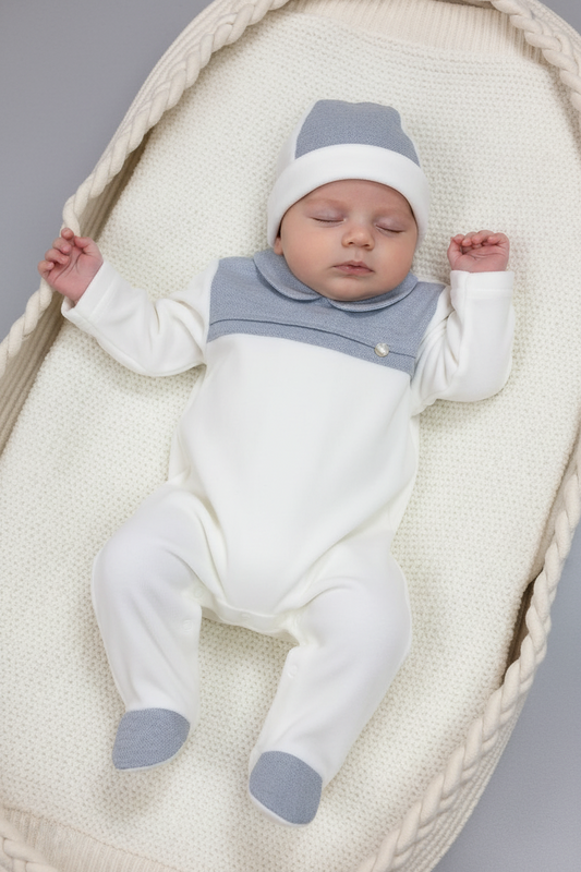 Take me home Boys velour Romper set