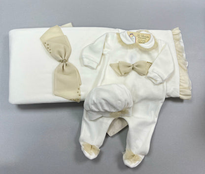 Bimbalo Baby girls velour take me home set made in Italy 7302