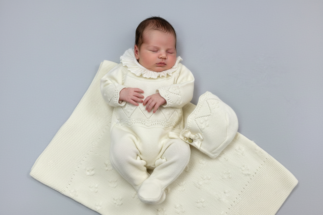 Take me home Ivory knit baby girls set