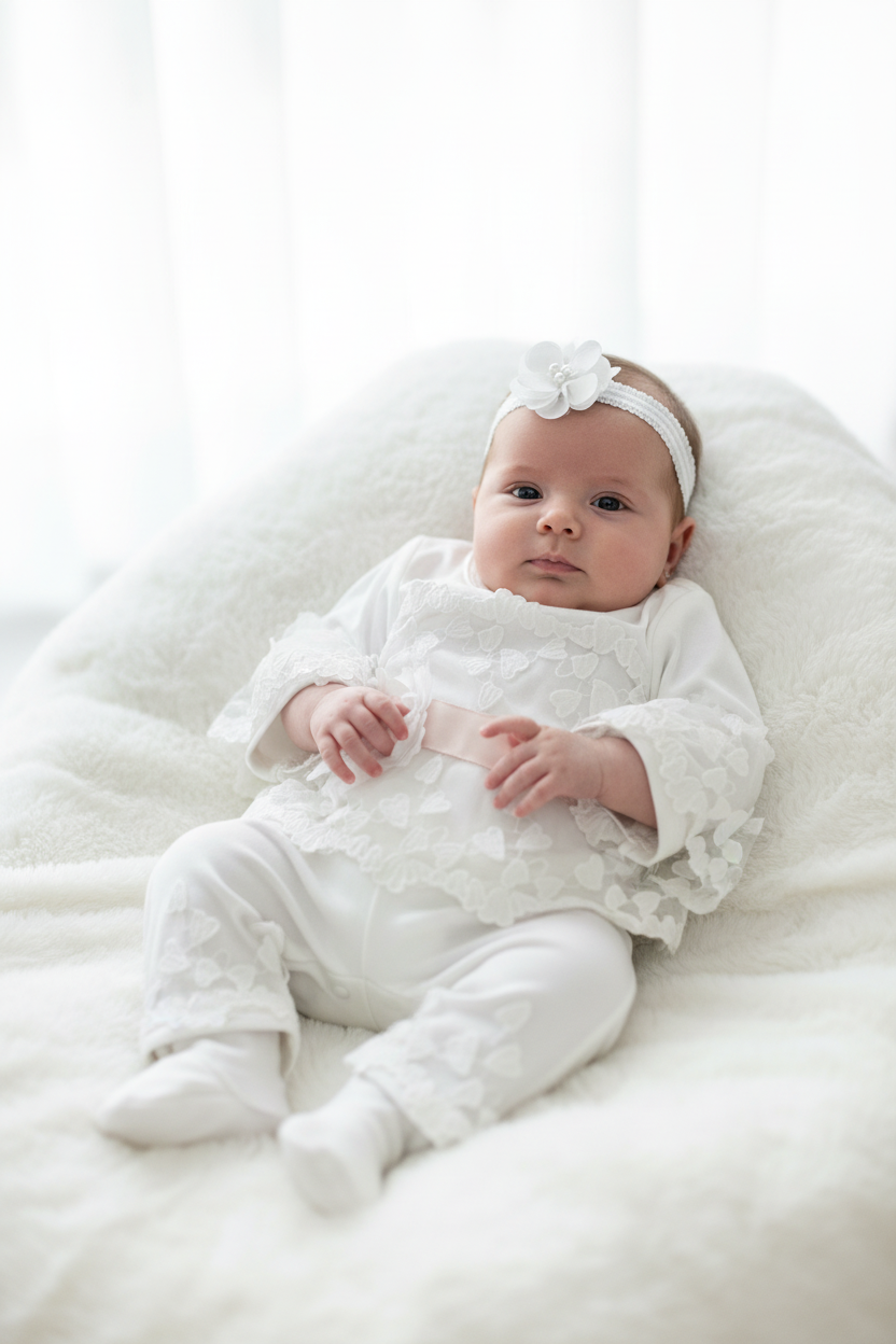 Baby Girl 3-Piece Floral Petal Set with Headband
