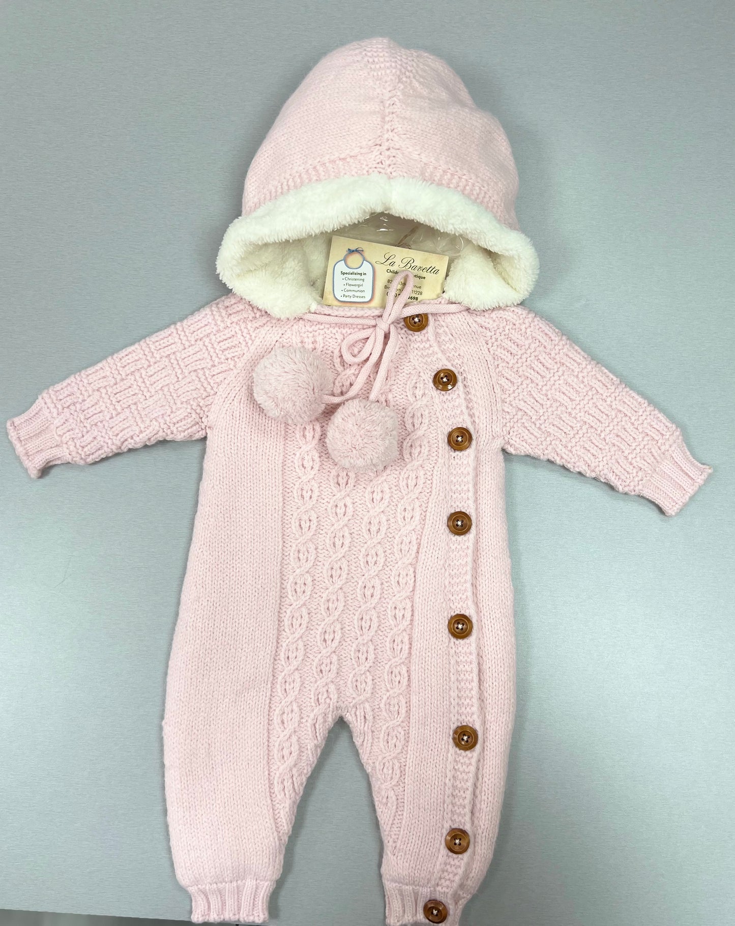 Outer wear Knit Romper pink