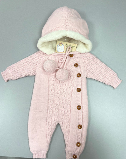 Outer wear Knit Romper pink