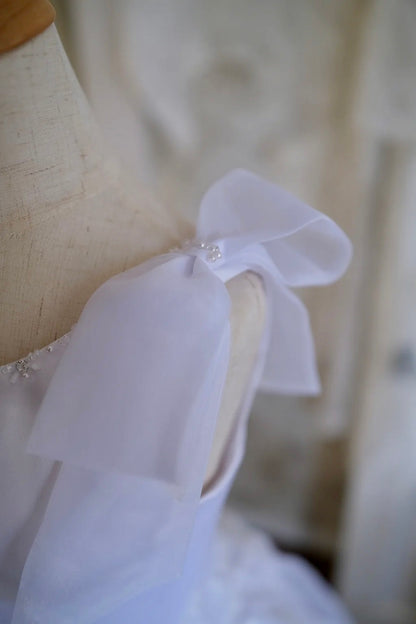 White Pearl sleeveless Communion Dress | Brooklyn Shopping | La Bavetta