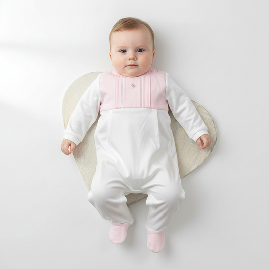 Baby girl one piece Pink & white romper