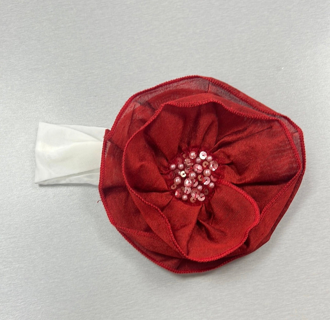 Red silk headband