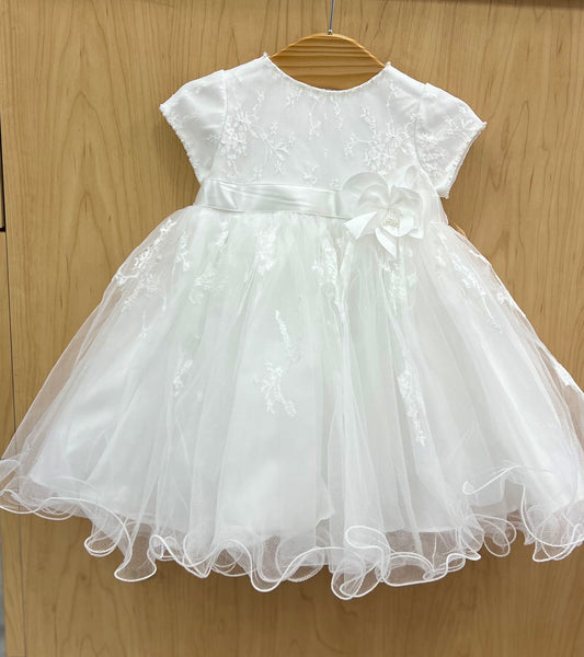 French Lace Short Christening  Dress