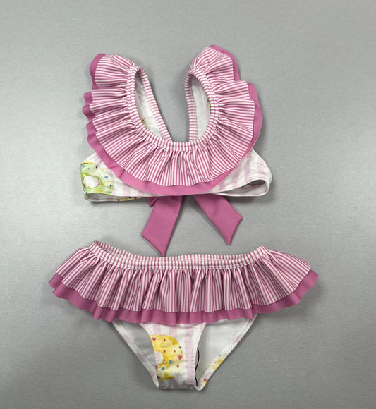 European 2pc girls donut bathing suit