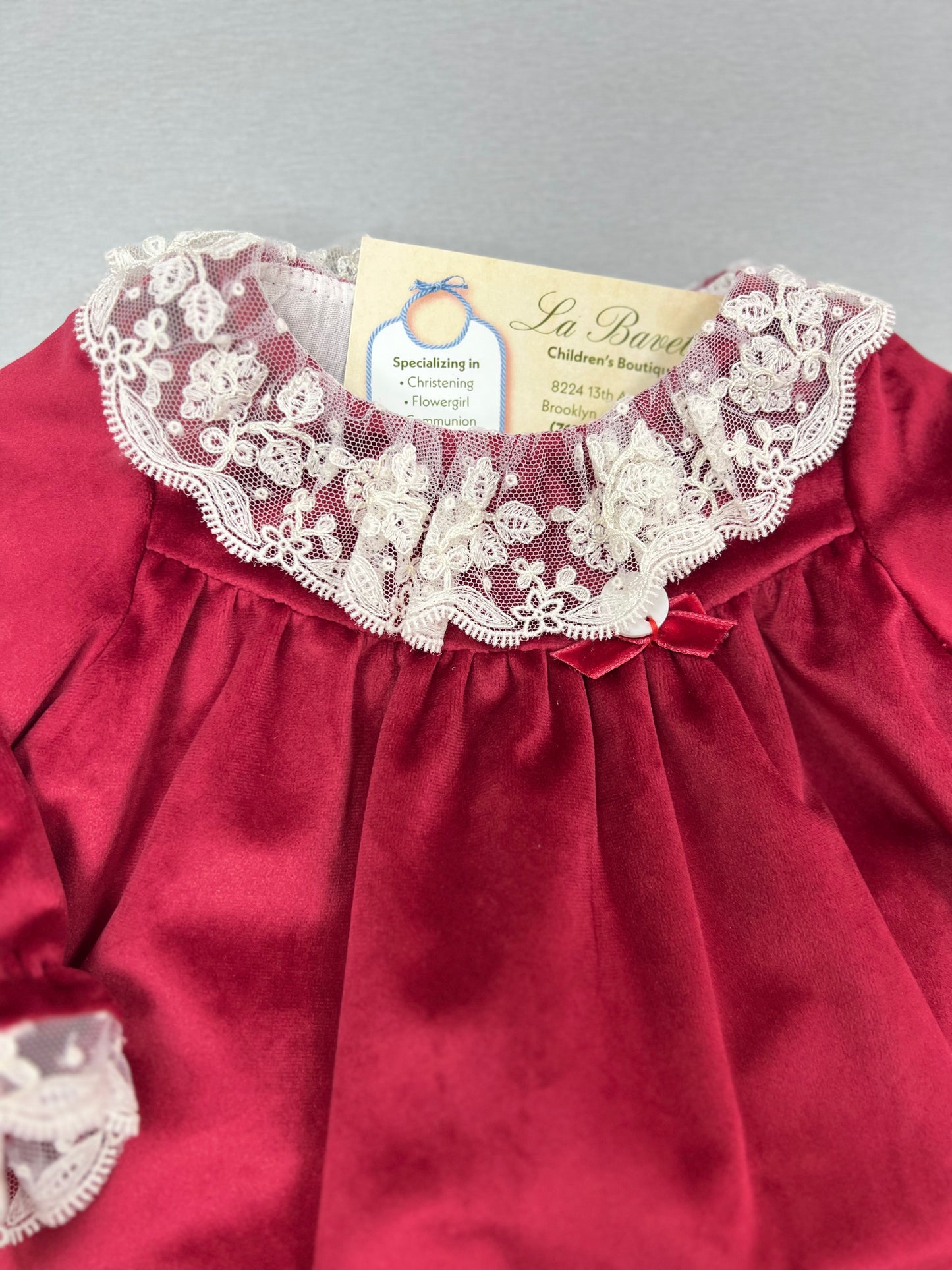 Red Velvet Baby Dress Set | Holiday season | La Bavetta | New York ...