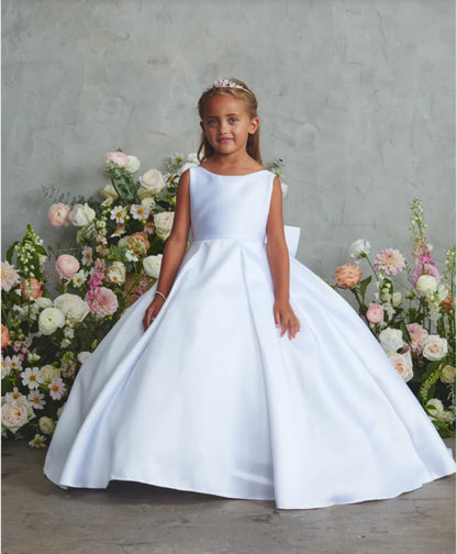 Micado Flower girl Dress with train and big bow