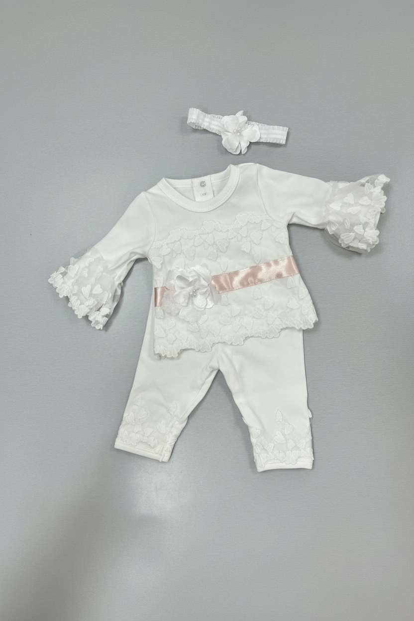 Baby Girl 3-Piece Floral Petal Set with Headband