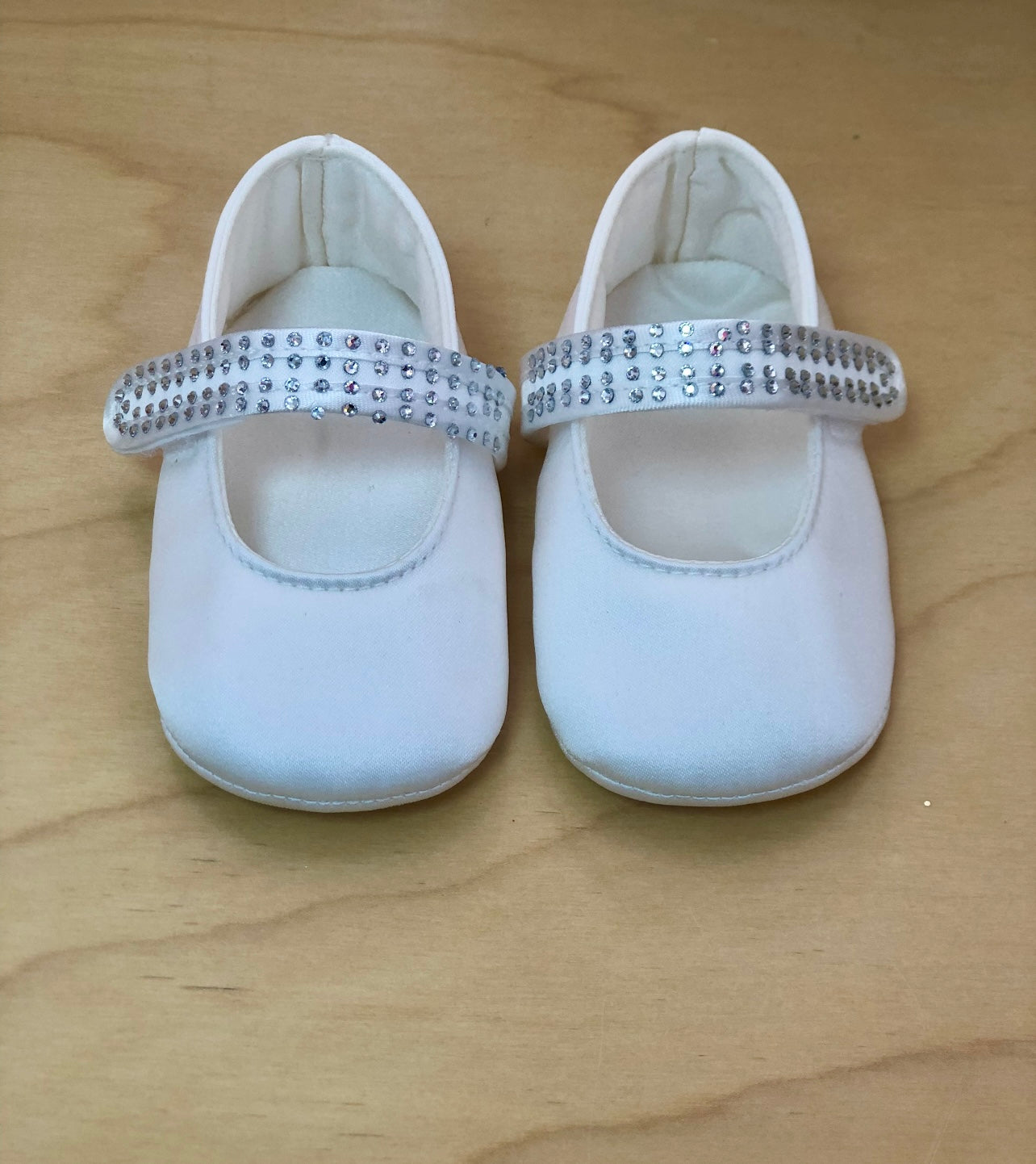Bimbalo christening shoes for girls with rhinestone strap