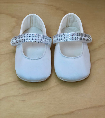 Bimbalo christening shoes for girls with rhinestone strap