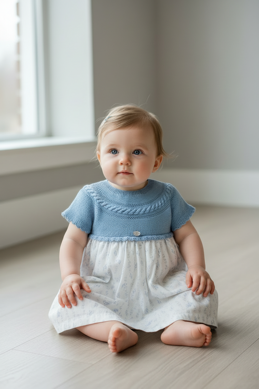 Blue & white Baby knit dress