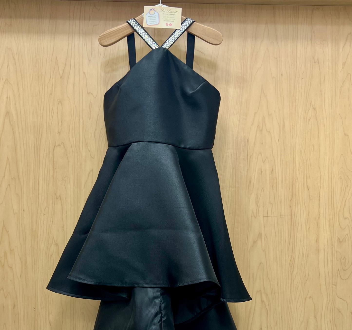 Black Dress Kira with  beaded neckline