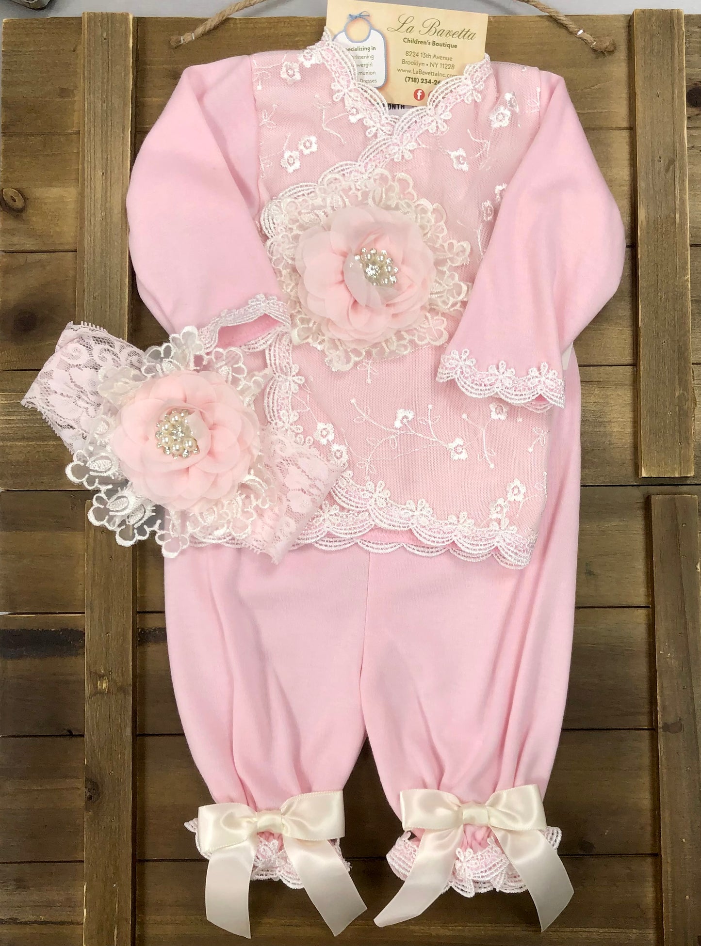 Miss Kim 3pc pink fancy pants set by Katie Rose