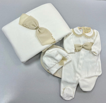 Bimbalo Baby girls velour take me home set made in Italy 7302