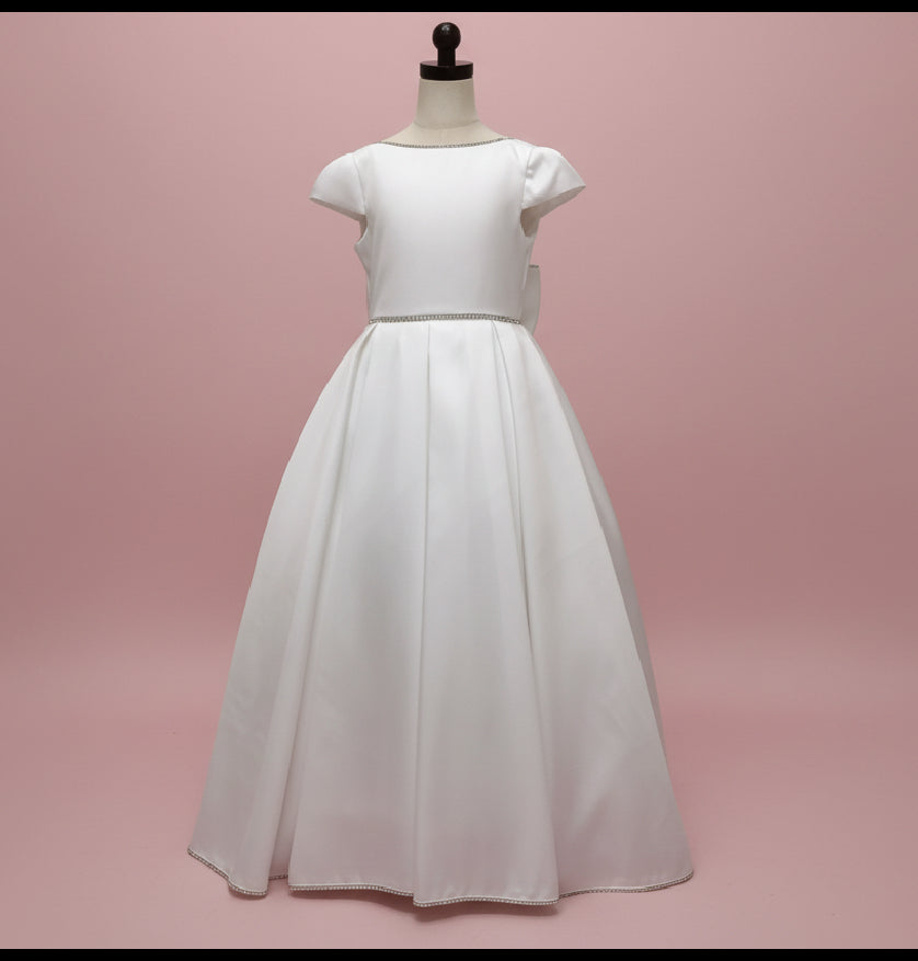 Exclusive! Michelina Bimbi Mikado Rhinestone Communion Dress Made In Italy