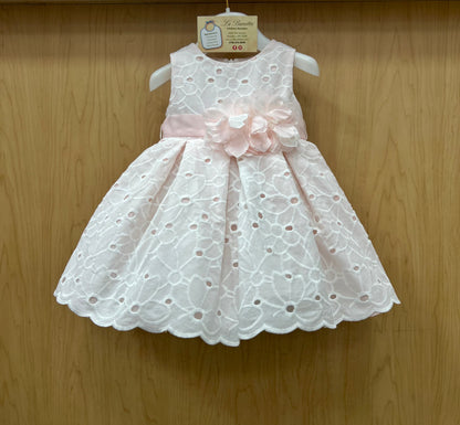 Eylet light pink dress made in Italy