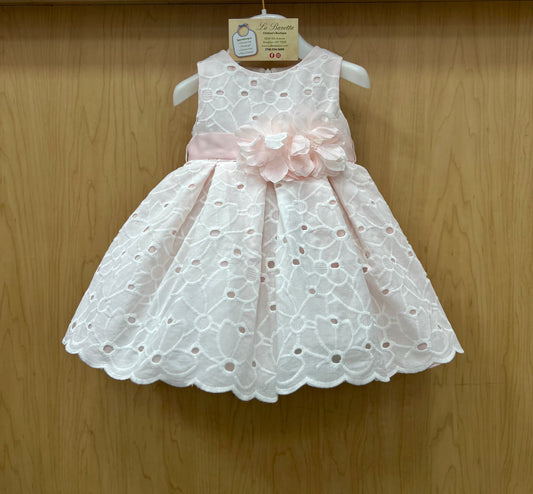 Eylet light pink dress made in Italy