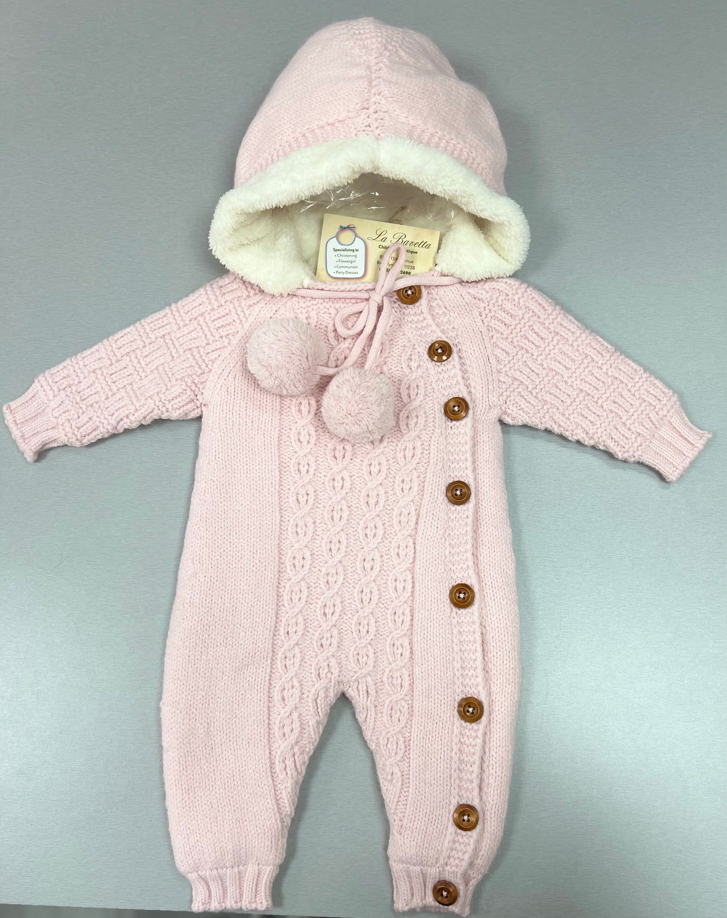 Outer wear Knit Romper pink