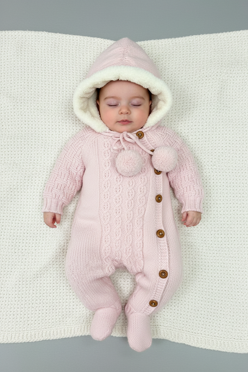 Outer wear Knit Romper pink