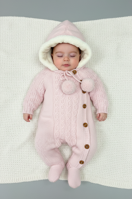Outer wear Knit Romper pink