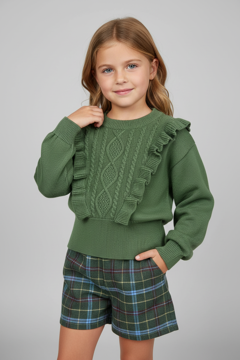 2pc Girls winter shorts set