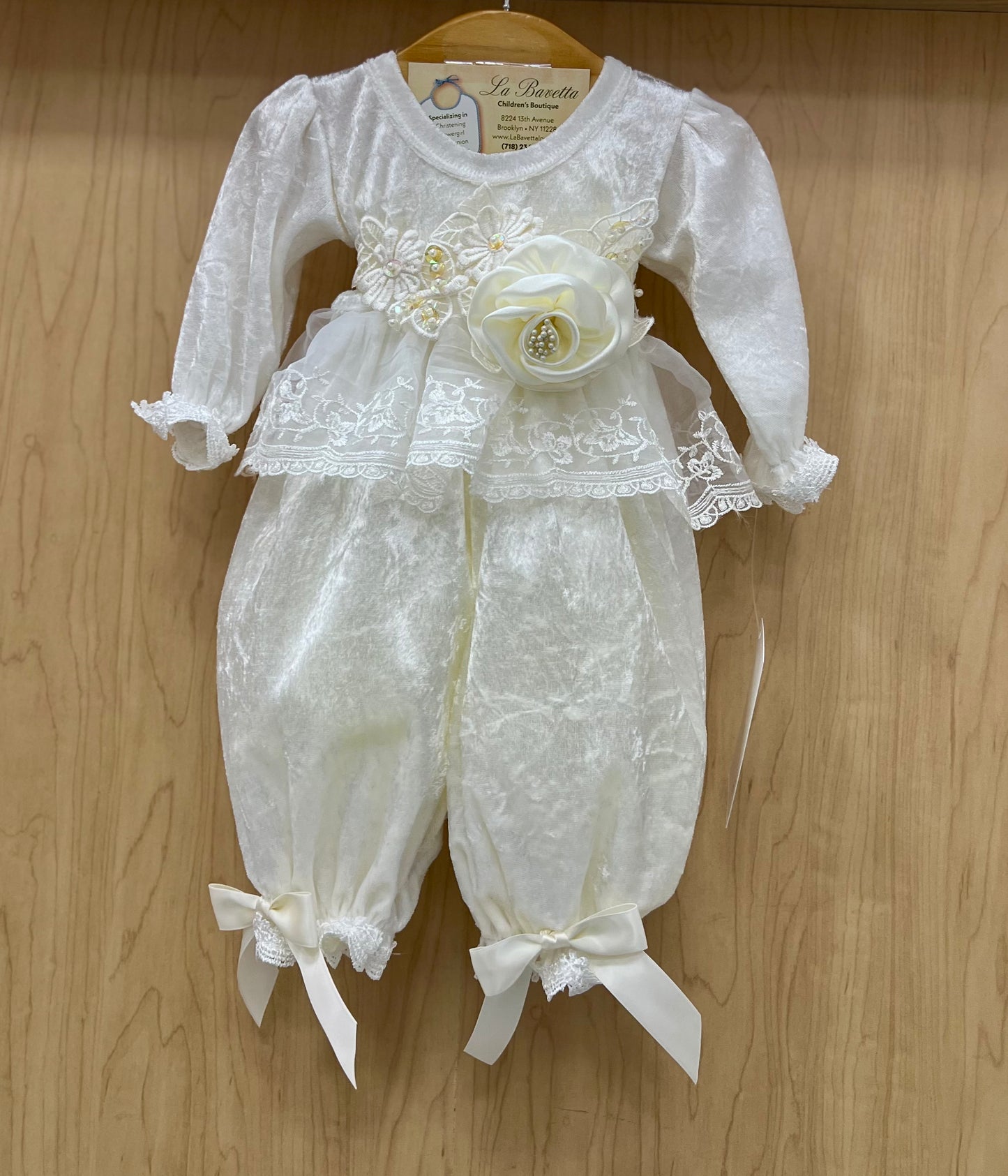 Angel I ivory with lace romper