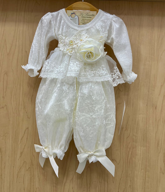 Angel I ivory with lace romper
