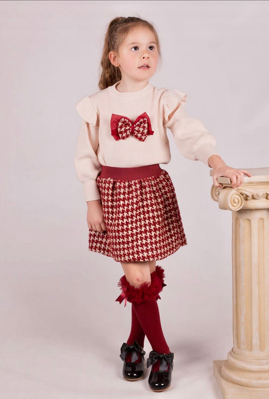 Red Squared Skirt | Holiday season | La Bavetta Boutique | Brooklyn NY