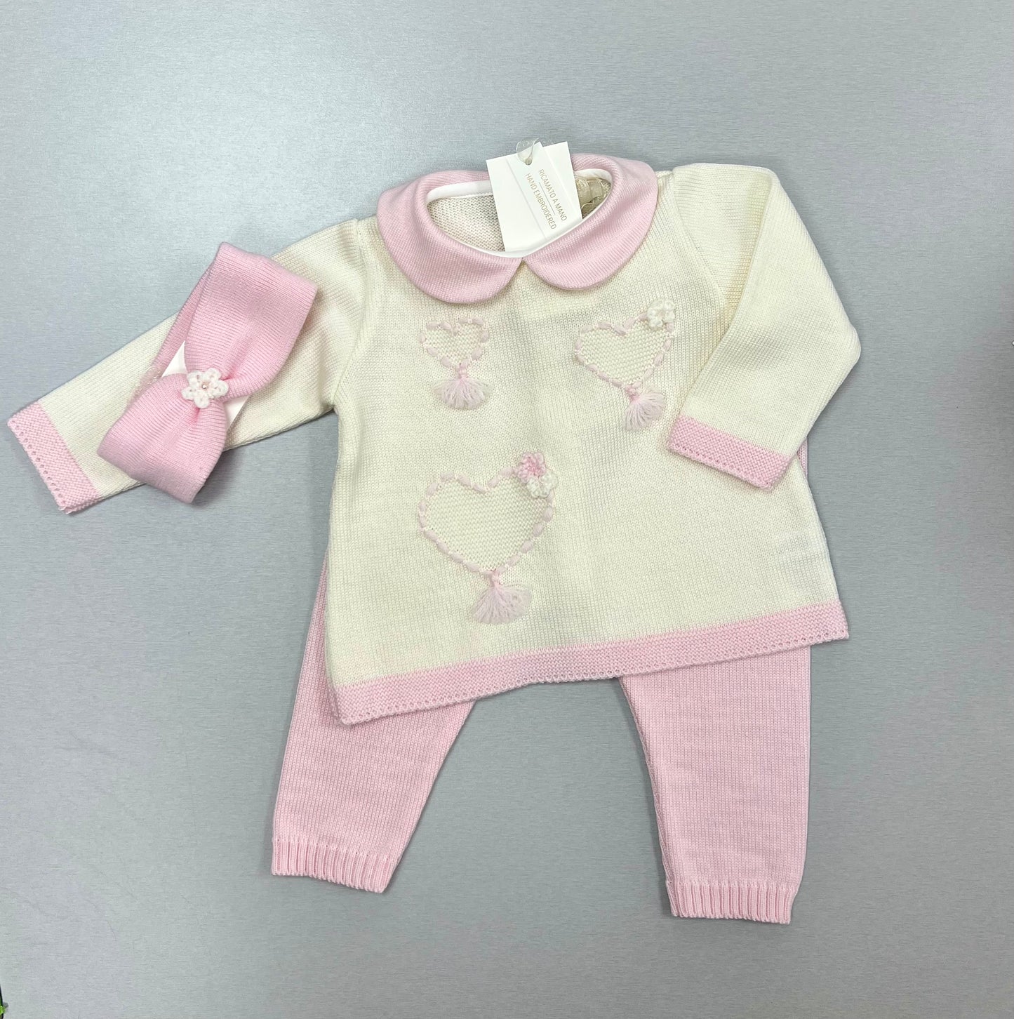 Pink/Ivory knit Set Made in Italy