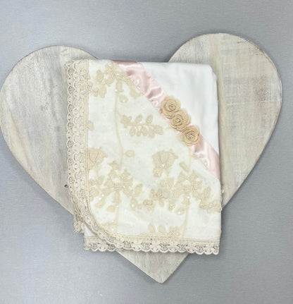 Ivory Lace with soft pink Ribbon take me home set