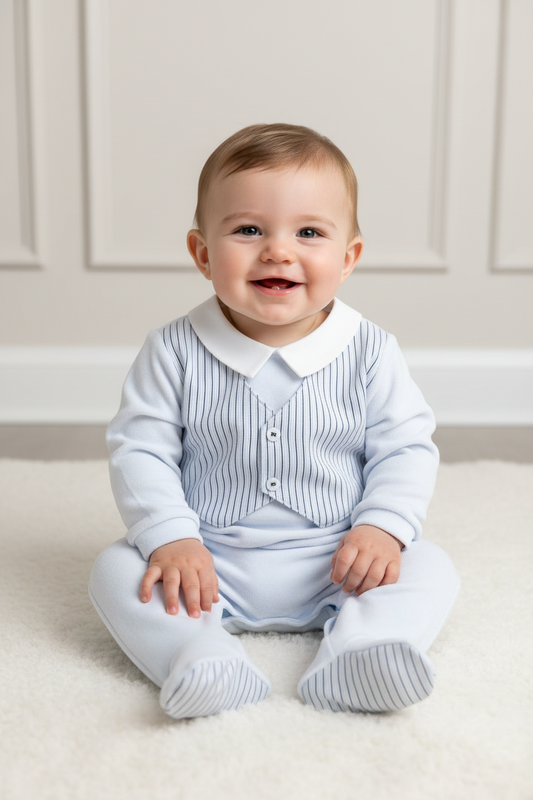 Baby boys cotton velour Romper 012506211-4