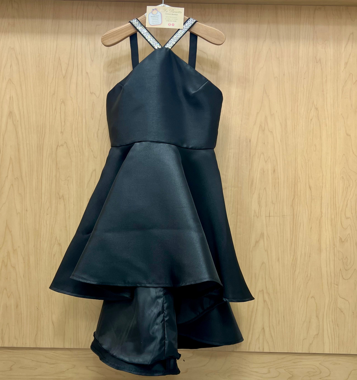 Black Dress Kira with  beaded neckline