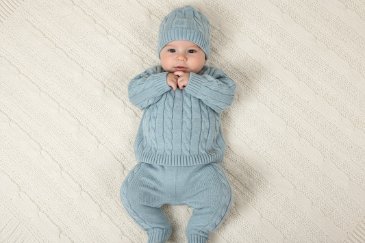 2pc knit Blue pants set