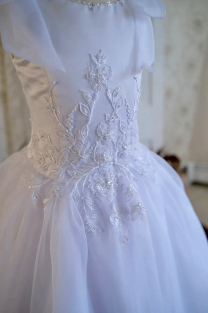White Pearl sleeveless Communion Dress | Brooklyn Shopping | La Bavetta