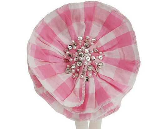 Pink Gingham Headband